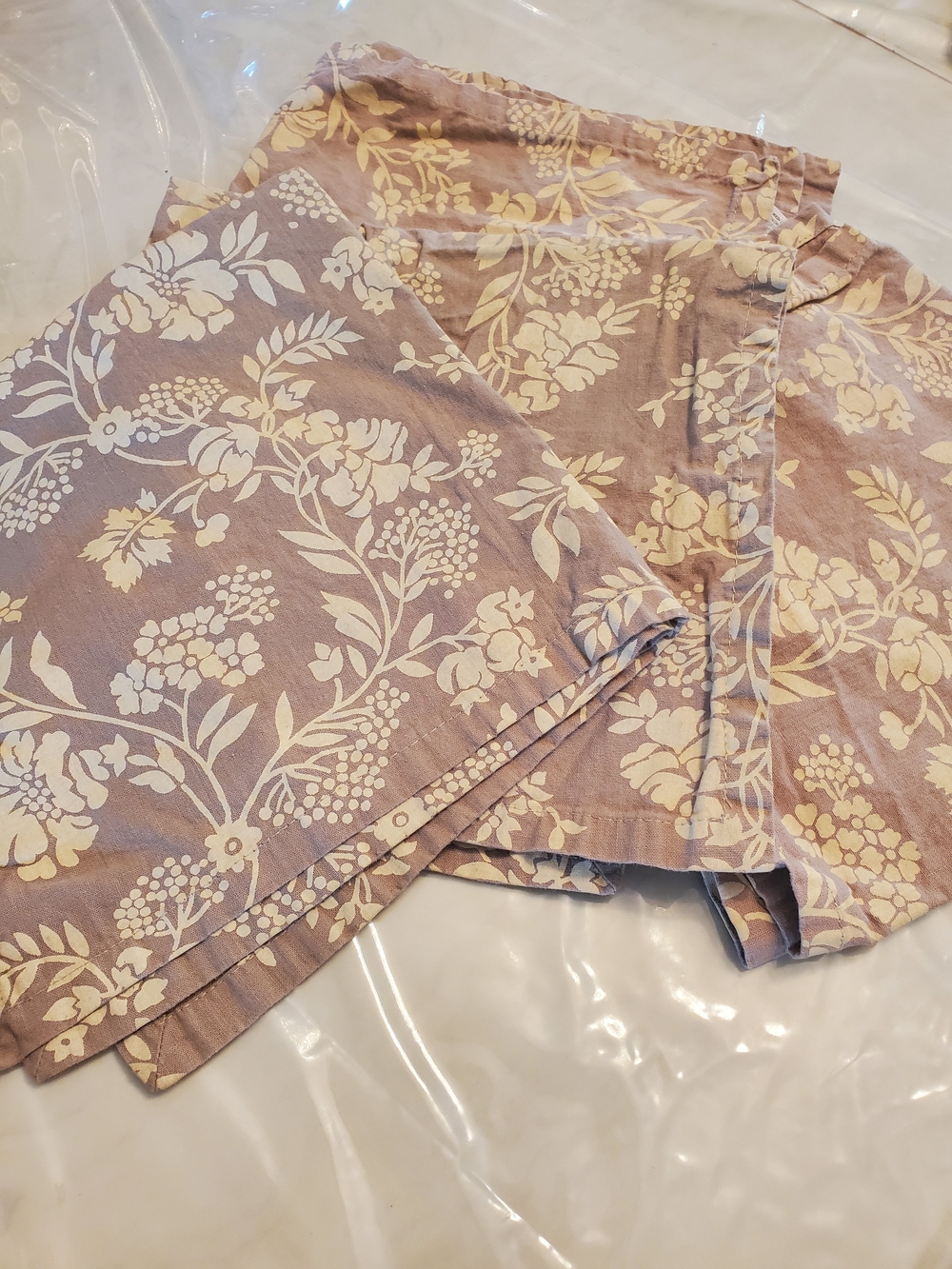 Mainstays Floral Table Linen in Mauve and Cream